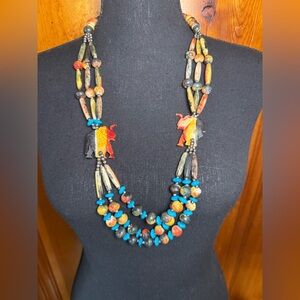 Tribal Statement Multicolor‎ Elephant Necklace
